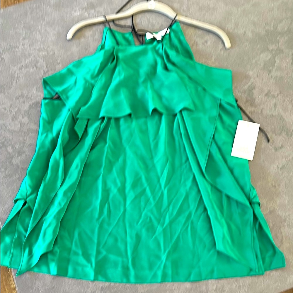 Robert Rodriguez Green Flowy Ruffled Camisole